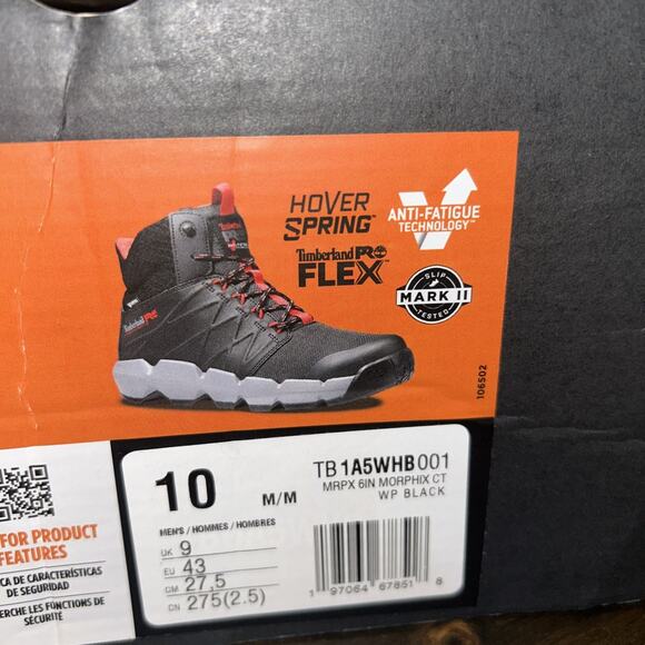 New Man's Boots Timberland PRO Morphix 6" Composite Safety Toe Waterproof Size10 - Picture 3 of 10